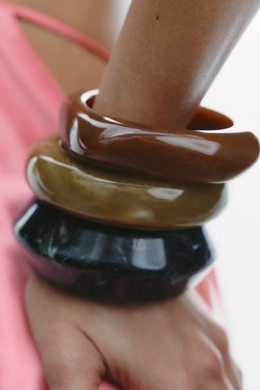 PACK OF 3 RESIN BRACELETS - Caramel by Zara - Image 0