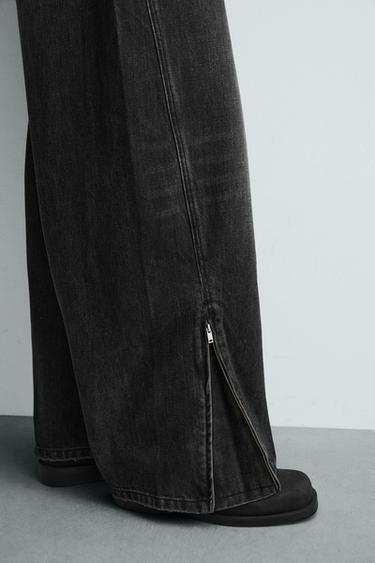 BALLOON FIT JEANS WITH ZIPS - Charcoal by Zara