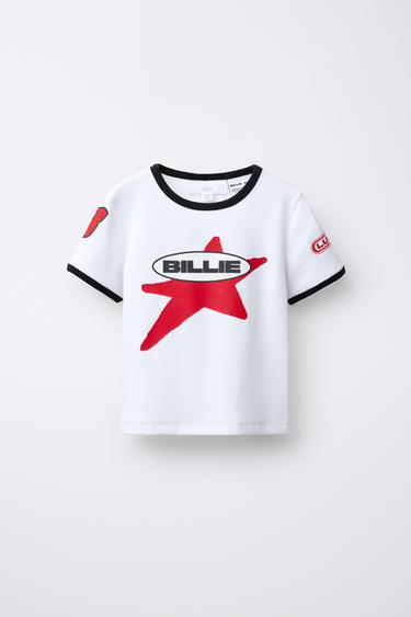 BILLIE EILISH ® LASH MUSIC © RIBBED PRINT T-SHIRT - White by Zara