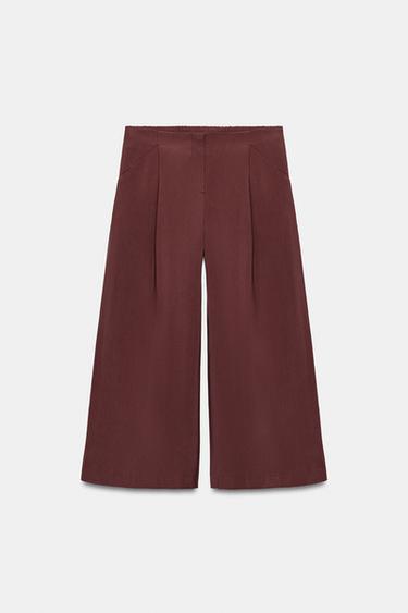 DARTED CULOTTES - Burgundy by Zara