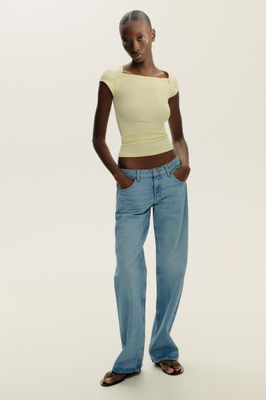 COTTON MODAL T-SHIRT - Yellow by Zara