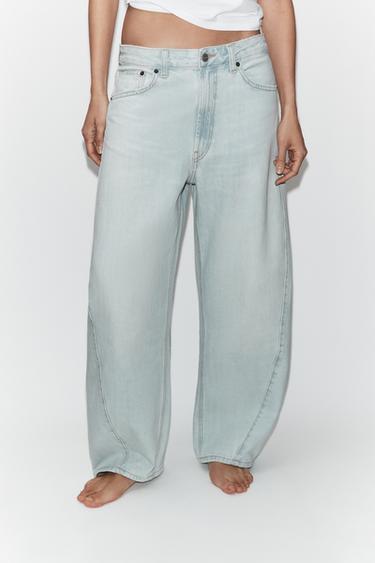 TRF MID-RISE BAGGY BALLOON JEANS - Light blue by Zara