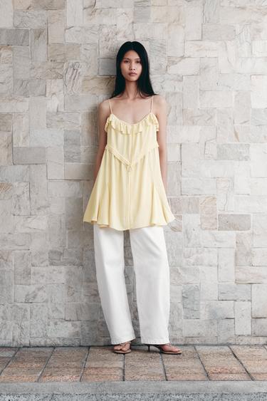 ZW COLLECTION SHORT DRESS WITH RUFFLES - Light yellow by Zara