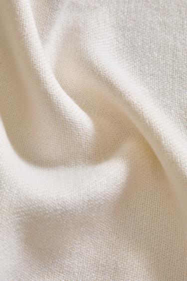 FRINGED THROW - Ecru by Zara