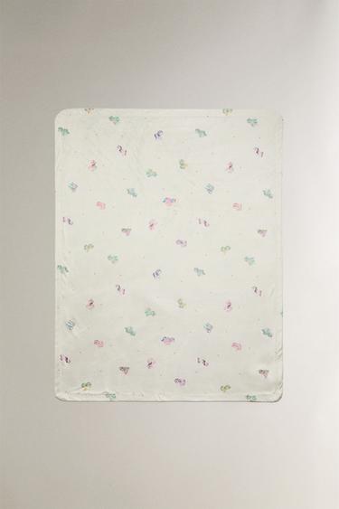 ©2026 HASBRO. MY LITTLE PONY PRINT FLEECE BABY BLANKET - Ecru by Zara