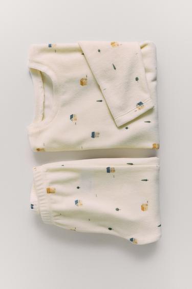 1 1/2-6 YEARS/ VELOUR HOUSE PYJAMAS - Ecru by Zara