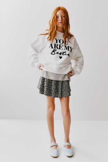 FLOCK SLOGAN SWEATSHIRT - Oyster-white by Zara