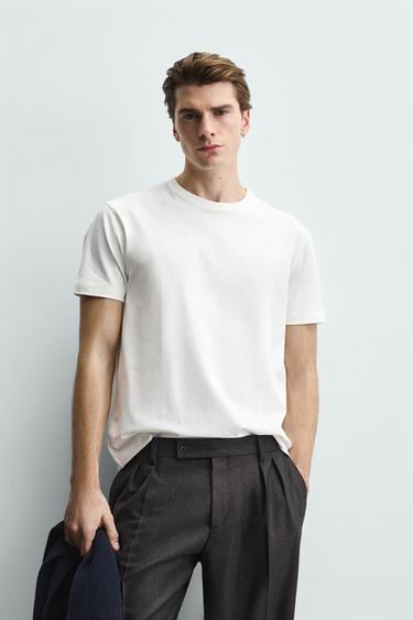 BASIC MEDIUM WEIGHT T-SHIRT /02 - White by Zara