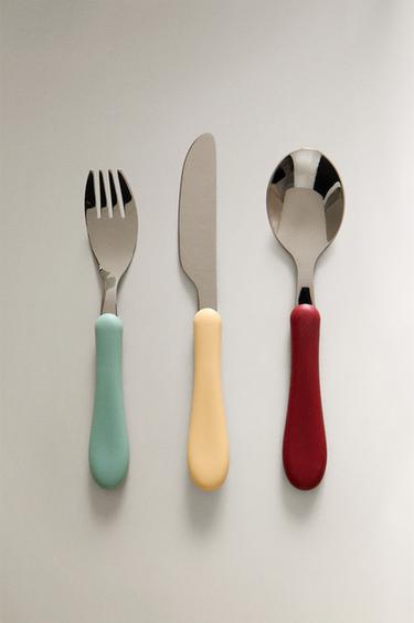 CHILDREN'S COLOURED CUTLERY SET (SET OF 3) - Multicoloured by Zara - Image 0