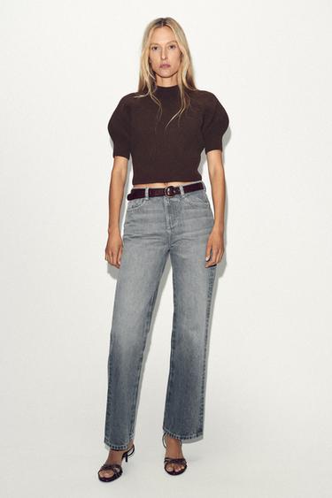 RIB KNIT SWEATER - Brown by Zara