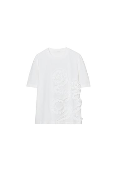 3D FLORAL T-SHIRT - White by Zara