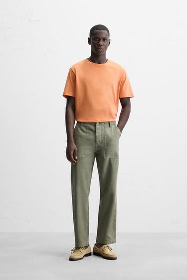 REGULAR FIT SOFT T-SHIRT - Orange by Zara - Image 0
