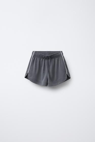 BERMUDA SHORTS WITH PIPING DETAIL - Grey by Zara