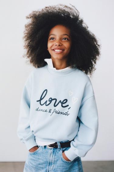 PRINTED SWEATSHIRT - Light blue by Zara