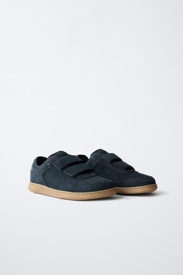BAREFOOT SPLIT SUEDE TRAINERS - Navy Blue by Zara