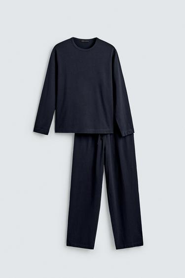 FLUID PYJAMA SET - Navy blue by Zara
