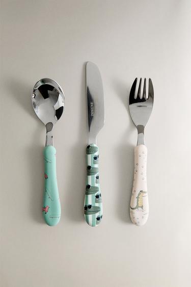 CHILDREN'S CROCODILE CUTLERY SET (SET OF 3) - Multicoloured by Zara - Image 0