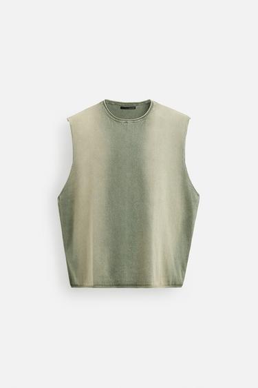 WASHED KNIT TANK TOP - washed green by Zara