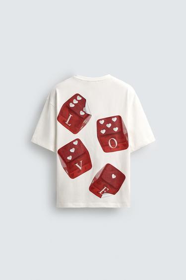DICE PRINT T-SHIRT - White by Zara