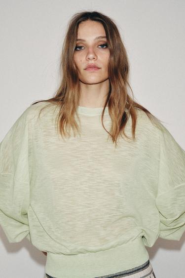 EXTRA FINE WOOL BLEND KNIT JUMPER - Pastel green by Zara