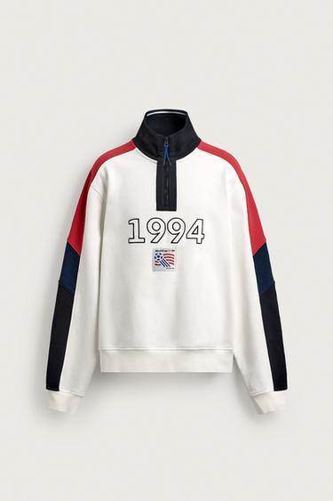 USA 94 FIFA WORLD CUP™ FIFA CLASSICS QUARTER-ZIP SWEATSHIRT - Oyster-white by Zara