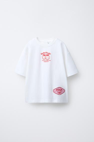 SMILEYWORLD ® PRINT AND PATCH T-SHIRT - White by Zara