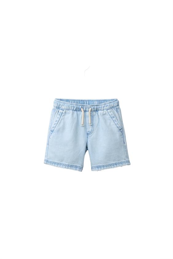 DENIM BERMUDA SHORTS WITH LABEL - Light blue by Zara - Image 0