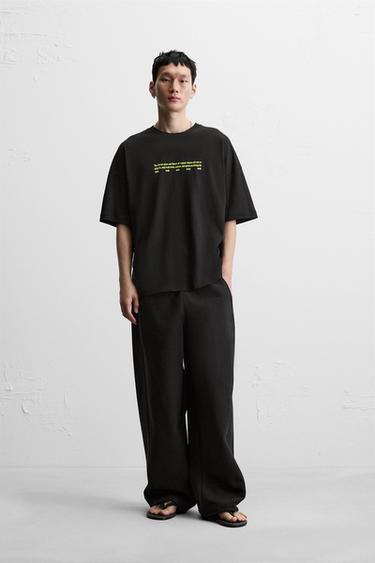 SLOGAN PRINT T-SHIRT - Black by Zara