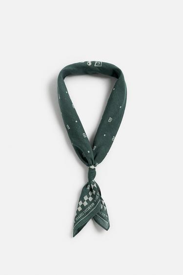 CONTRAST PRINT BANDANA - Green by Zara - Image 0