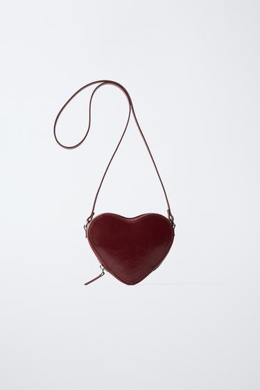 HEART CROSSBODY BAG - Burgundy Red by Zara - Image 0