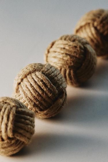 PACK OF MINI KNOT DOOR KNOBS (PACK OF 4) - Light beige by Zara