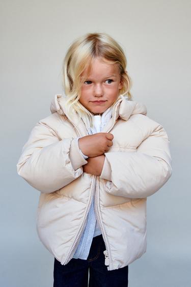 WATER-REPELLENT HOODED QUILTED JACKET - Ecru by Zara