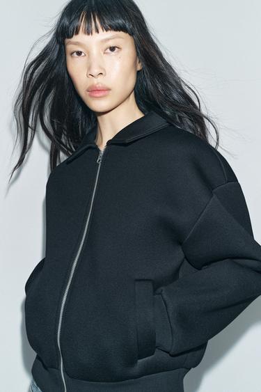 SCUBA-EFFECT BOMBER JACKET - Black by Zara