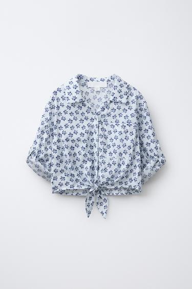 KNOT PRINT SHIRT - Mid-blue by Zara