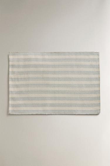 PACK OF STRIPED PLACEMATS (PACK OF 2) - Green / Blue by Zara