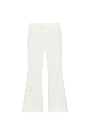TROUSERS WITH VENTS ON THE HEM - Ecru by Zara