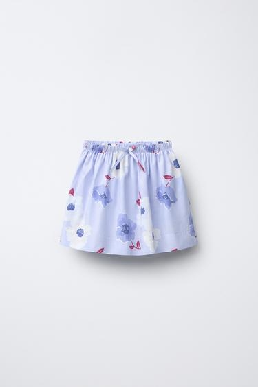 FLORAL BERMUDA SKORT - Light blue by Zara - Image 0
