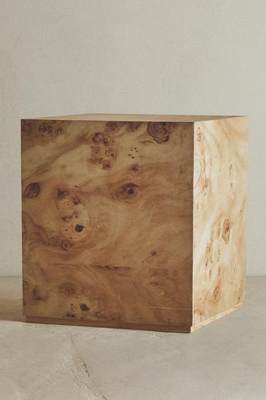 ROOT WOOD CUBE TABLE - Light beige by Zara