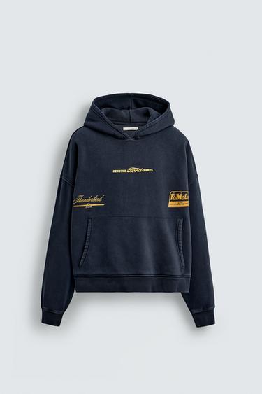 FORD © COMBINED TEXT HOODIE - Navy blue by Zara