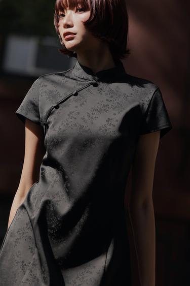 SHORT JACQUARD DRESS - Black by Zara