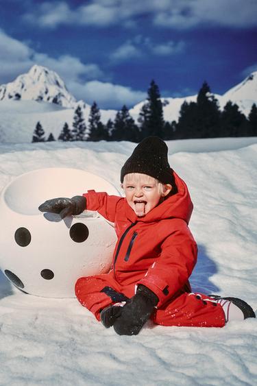 LONG WATER-RESISTANT AND WINDPROOF COLOUR BLOCK JUMPSUIT - Red by Zara