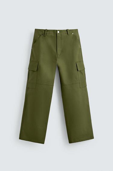 RELAXED FIT CARGO TROUSERS - Khaki by Zara