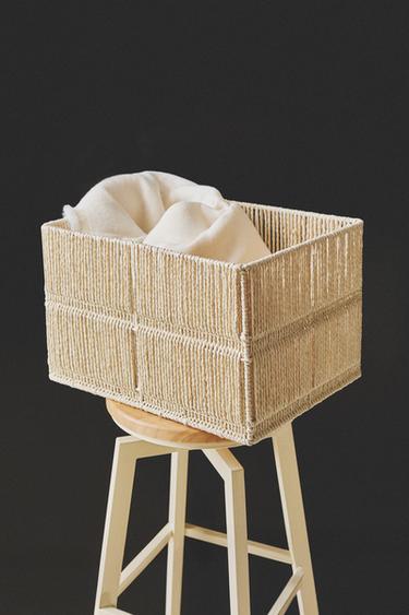 BRAIDED PAPER BASKET - Ecru by Zara