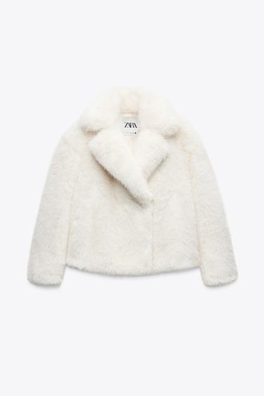 ZW COLLECTION FAUX FUR JACKET - Ecru by Zara