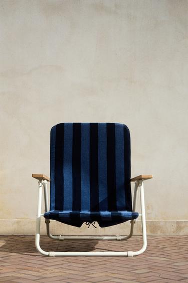 STRIPED TOWEL BEACH CHAIR COVER - Blues by Zara