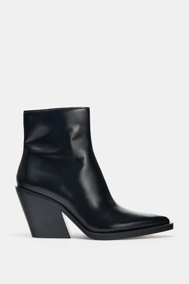 COWBOY HEEL ANKLE BOOTS - Black by Zara