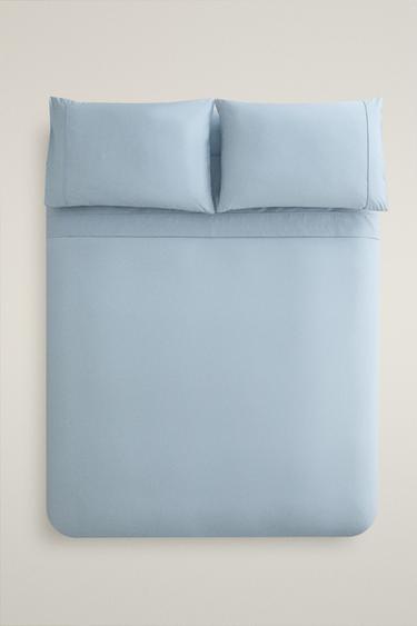 PERCALE DUVET COVER (300 THREAD COUNT) - Pastel blue by Zara
