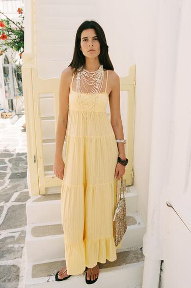 OPEN BACK PANEL DRESS - Yellow by Zara