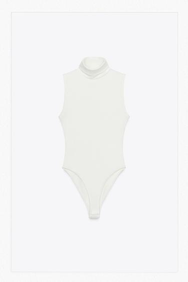BASIC HIGH NECK BODYSUIT - Ecru by Zara