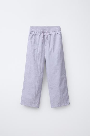 NYLON TROUSERS WITH CORD - Light mauve by Zara - Image 0